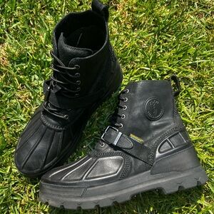 CLEAN Polo Size 12 Ralph Lauren Oslo Boots Black Waterproof Leather